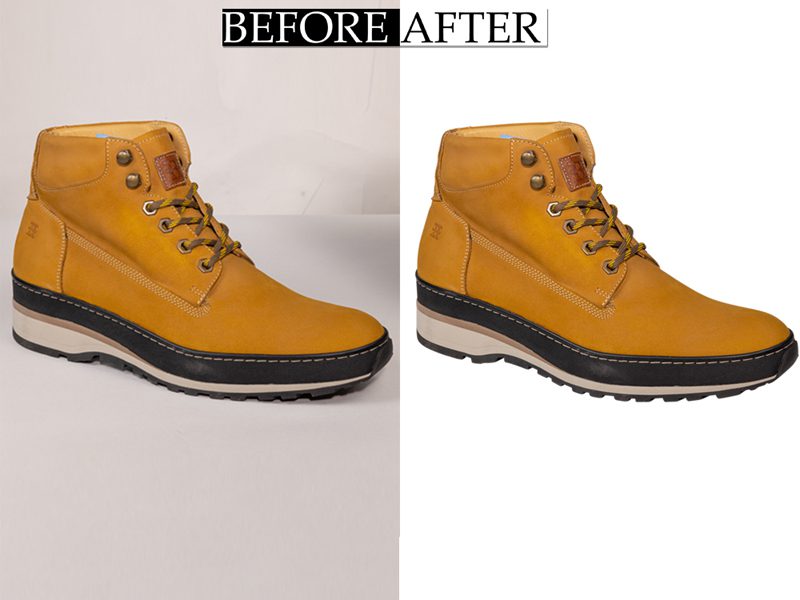 Shoe image clipping before-after