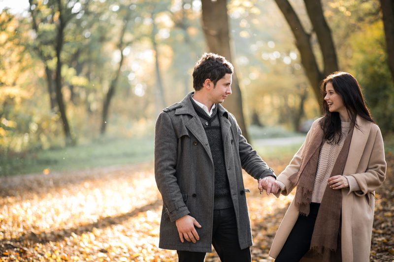 Couple in love autumn