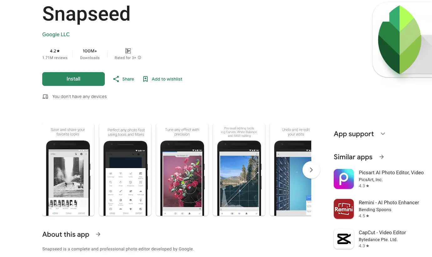 Snapspeed - Best App for Car Photo Editing to Transform Your Shots by Smart Clipping