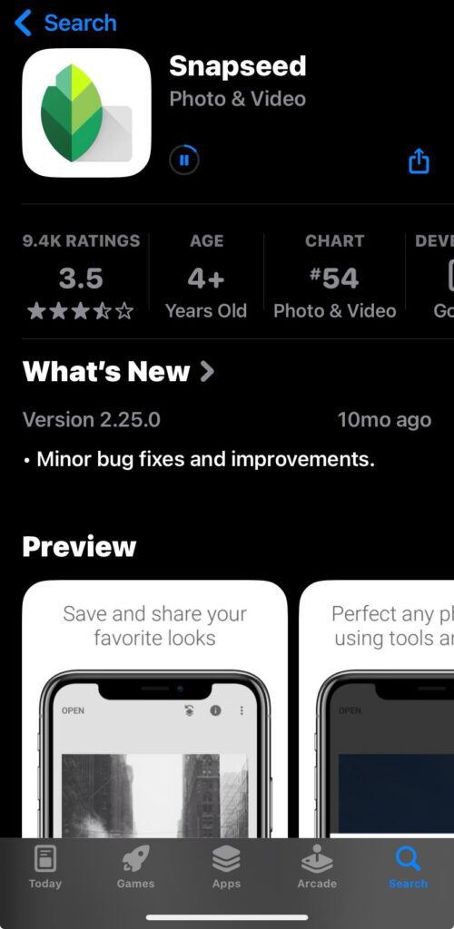 How to Retouch Photos on iPhone in 2025 (Super Easy Steps) 3 Instal Snapseed on iPhone - How to Retouch Photos on iPhone