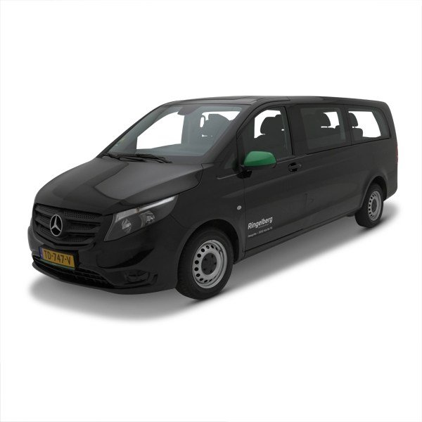 black mercedes benz van yellow plate
