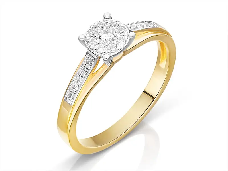 Gold diamond ring photo retouching for eCommerce product image